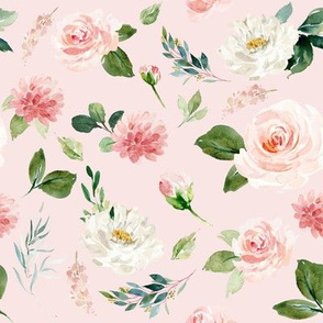 8" Boho Blush Florals Garden // Blush