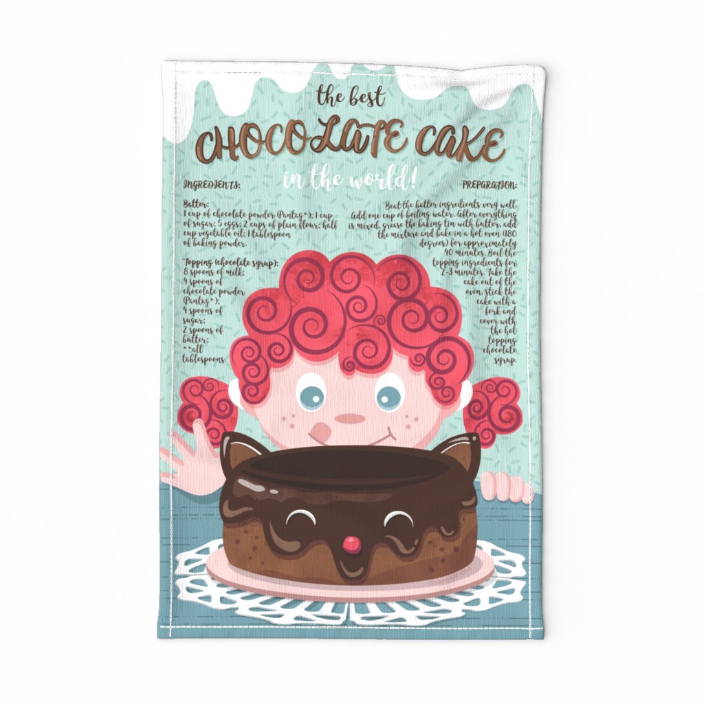 The best chocolate cake recipe tea towel