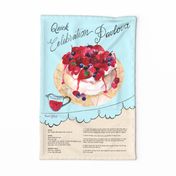 Quick Celebration Pavlova Recipe Tea Towel