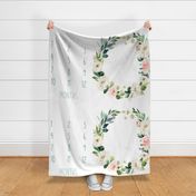 54"x36" // Boho Blush Florals Garden Baby Milestone Blanket