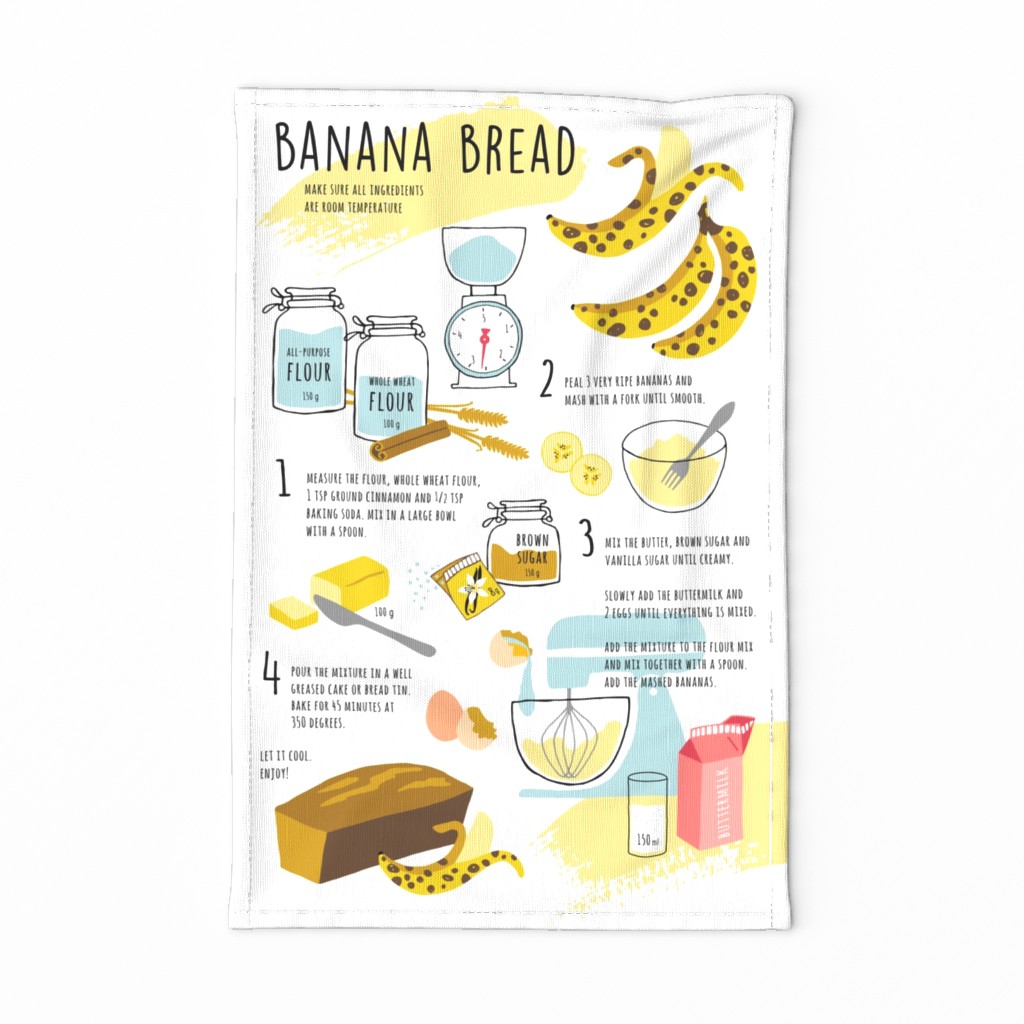 Banana Bread recipe tea towel