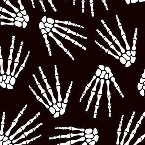 Halloween Skeleton Hands Black and White