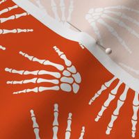 Halloween Skeleton Hands on Orange and White