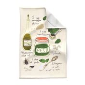Pesto Recipe tea towel