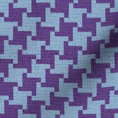 Diagonal Purple and Blue Houndstooth Plaid