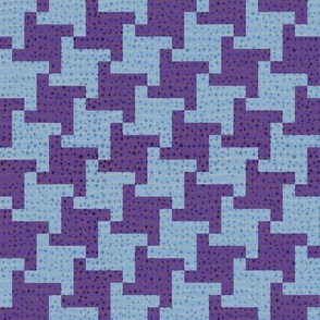 Diagonal Purple and Blue Houndstooth Plaid