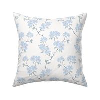 Dogwood Branches, Blue on White 