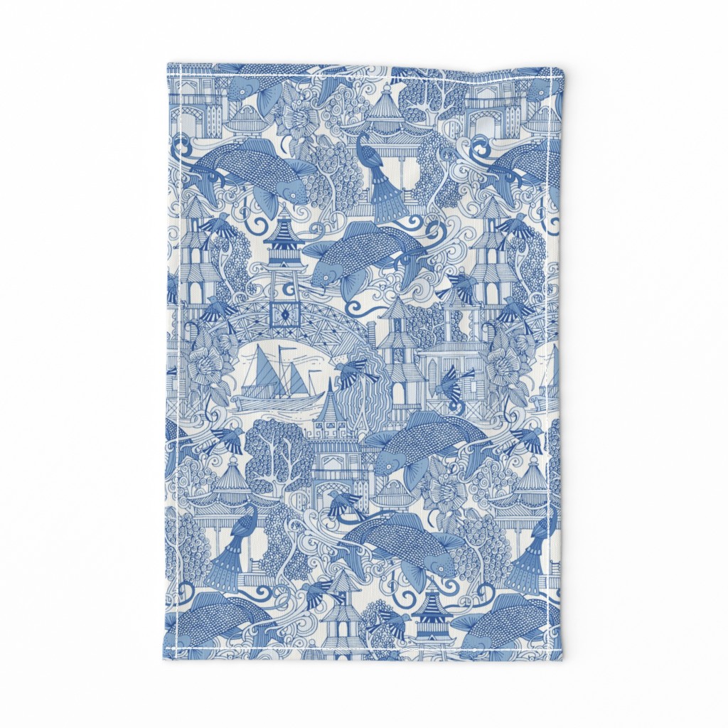 chinoiserie toile blue