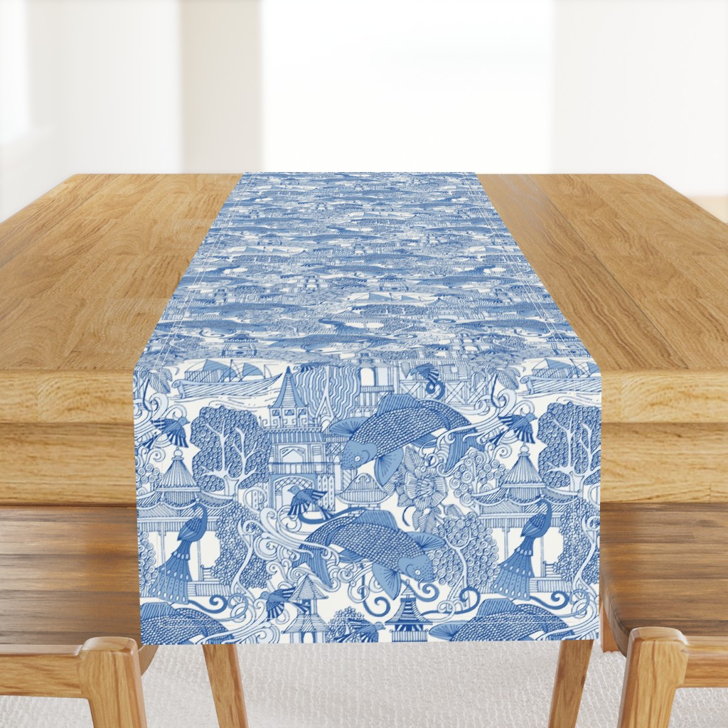 chinoiserie toile blue