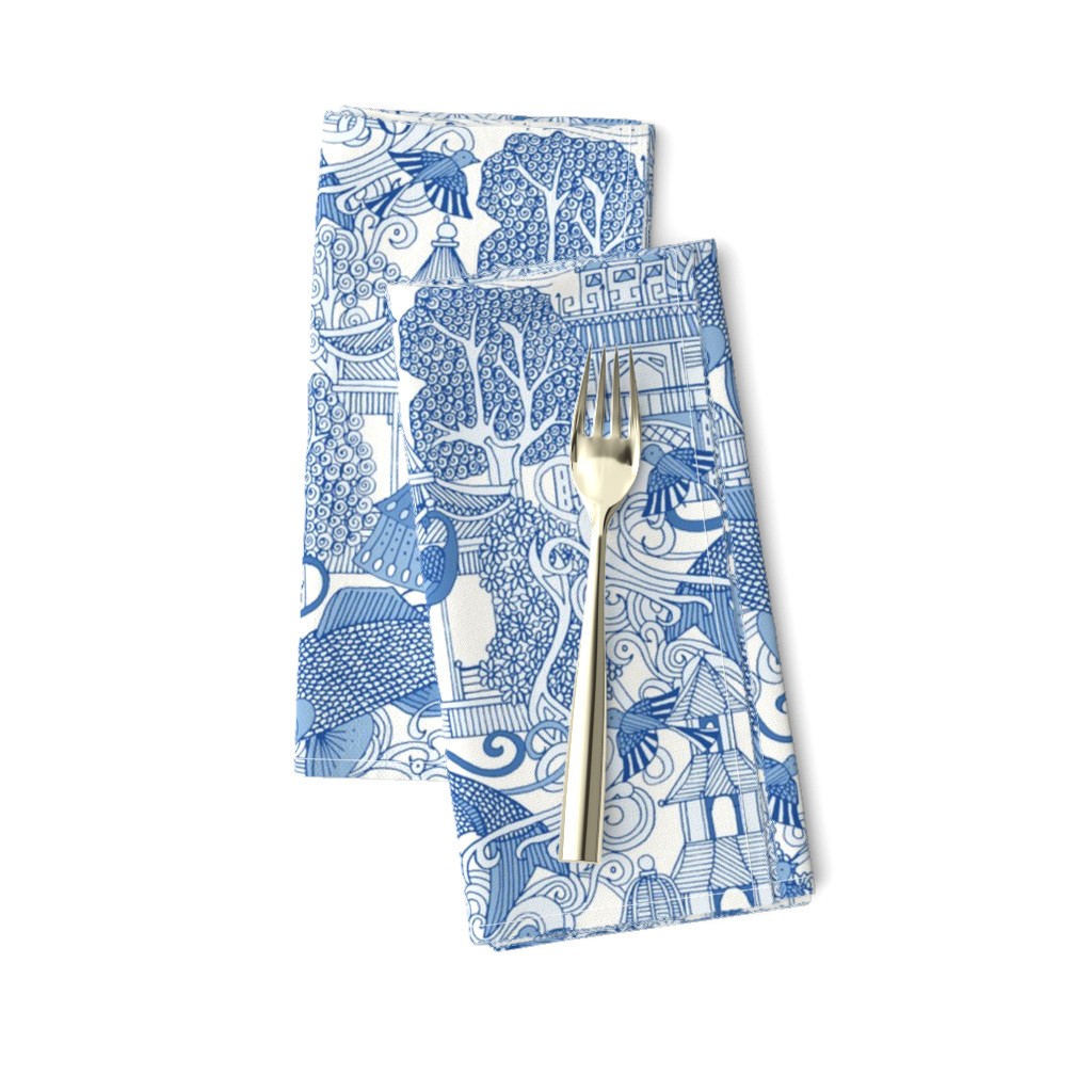 chinoiserie toile blue