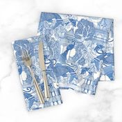 chinoiserie toile blue