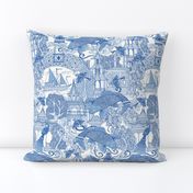 chinoiserie toile blue