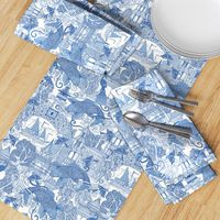 chinoiserie toile blue