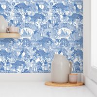 chinoiserie toile blue