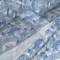 chinoiserie toile blue