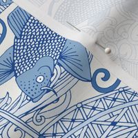 chinoiserie toile blue