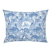 chinoiserie toile blue