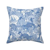 chinoiserie toile blue