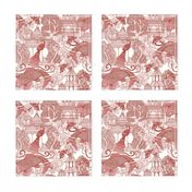 chinoiserie toile red