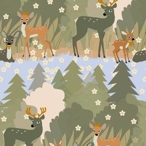 deer family wallpaper