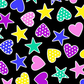 polka dot stars and hearts