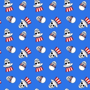 patriotic skulls blue small