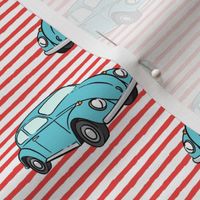 blue bugs - (red stripe) beetle car