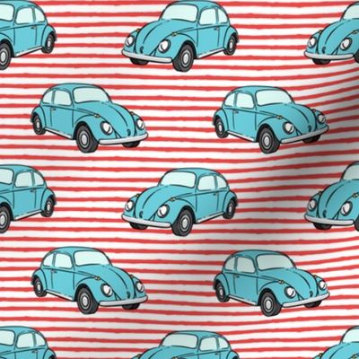 blue bugs - (red stripe) beetle car