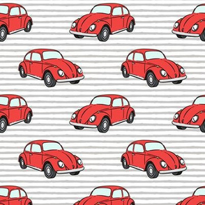 red bugs - (grey stripe) beetle car