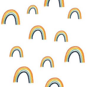 Rainbows (Blue Bottom) on White