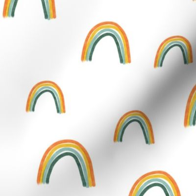 Rainbows (Green Bottom) on White
