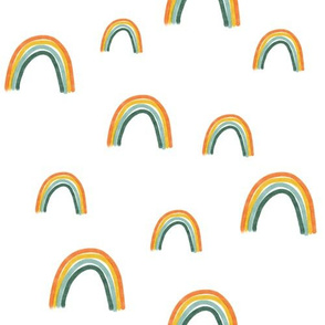 Rainbows (Green Bottom) on White