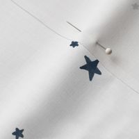 Dreamy Navy Blue Stars on White