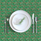 SMALL - German Shepherd dog fabric, german shepherd christmas fabric, german shepherd dog fabric by the yard, fabric by the yard,  dog breeds candy canes xmas presents green