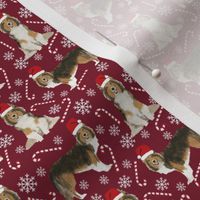SMALL - sheltie dog fabric, shetland sheepdog  fabric, dog fabric, shetland sheepdog fabric by the yard - candy cane fabric shetland sheepdog christmas holiday dog fabric - ruby red
