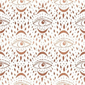 mystic eye fabric, eye design, eye fabric, evil eye fabric, tarot, tarot fabric, mystical - copper