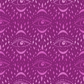 mystic eye fabric, eye design, eye fabric, evil eye fabric, tarot, tarot fabric, mystical - purple