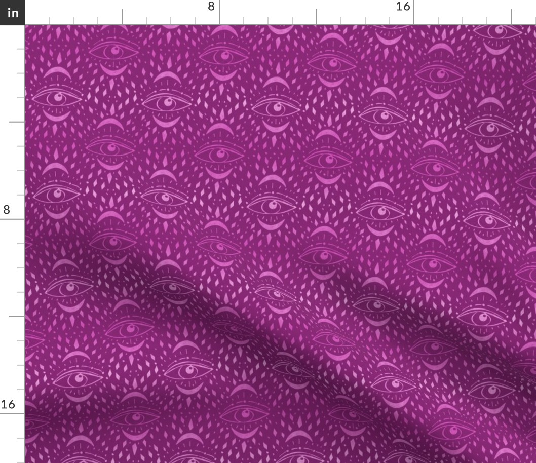 mystic eye fabric, eye design, eye fabric, evil eye fabric, tarot, tarot fabric, mystical - purple