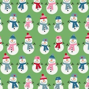 Snowmen on green