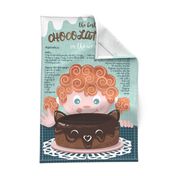 The best chocolate cake recipe tea towel // orange hair sweet little girl