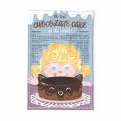 The best chocolate cake recipe tea towel // blond yellow hair sweet little girl