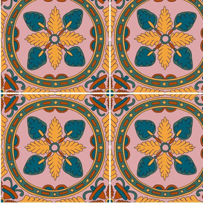 Limited colour palette tile design - Matching Designs A, B, C, D and E In Collection