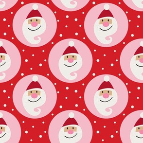 Santa on red and pink