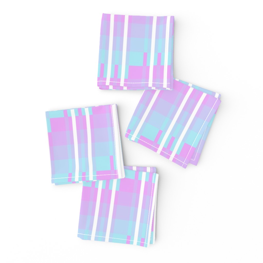 STP2 - Step-Up Stripes in Aqua Blue - Lavender - Lilac Pink - White