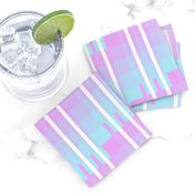 STP2 - Step-Up Stripes in Aqua Blue - Lavender - Lilac Pink - White