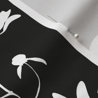 Black and White Floral Damask