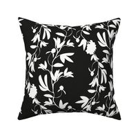 Black and White Floral Damask