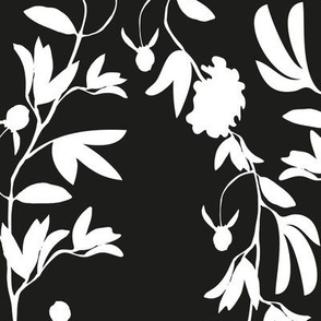 Black and White Floral Damask