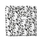 White and Black Floral Damask