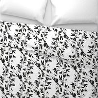 White and Black Floral Damask